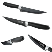 Load image into Gallery viewer, Lief+Svein German Steel Steak Knife Set. 6 Pc Steak Knives with Block.