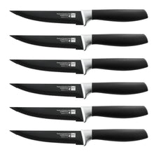 Load image into Gallery viewer, Lief+Svein German Steel Steak Knife Set. 6 Pc Steak Knives with Block.