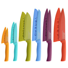 Load image into Gallery viewer, BRANIK 6 Pc Colour Coded Kitchen Knives with protective sheaths to protect your knives.