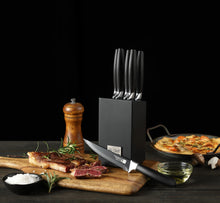 Load image into Gallery viewer, Lief+Svein German Steel Steak Knife Set. 6 Pc Steak Knives with Block.
