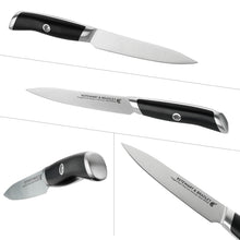 Load image into Gallery viewer, STEWART & BRADLEY 5 Pc Kitchen Knife Set plus Bamboo Block. Premium German Stainless Steel 1.4116