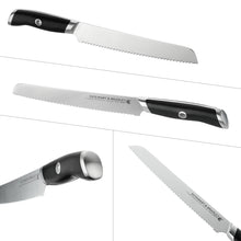 Load image into Gallery viewer, STEWART & BRADLEY 5 Pc Kitchen Knife Set plus Bamboo Block. Premium German Stainless Steel 1.4116