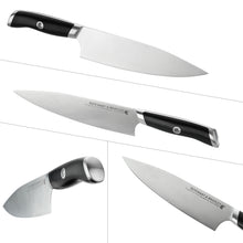 Load image into Gallery viewer, STEWART & BRADLEY 5 Pc Kitchen Knife Set plus Bamboo Block. Premium German Stainless Steel 1.4116