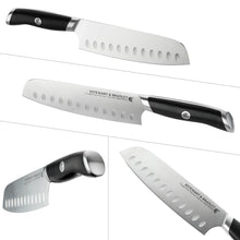 Load image into Gallery viewer, STEWART & BRADLEY 6 Pc Kitchen Knife Set plus Bamboo Block. Premium German Steel 1.4116