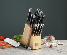 Load image into Gallery viewer, Unique Kitchen Knives Set with Block, 15 Pc. Ideal Knife Set with Block and Sharpener