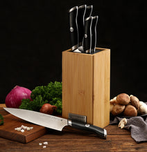 Load image into Gallery viewer, STEWART & BRADLEY 6 Pc Kitchen Knife Set plus Bamboo Block. Premium German Steel 1.4116