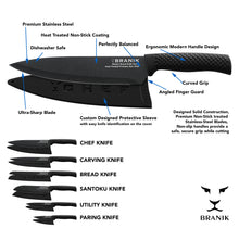 Load image into Gallery viewer, BRANIK Kitchen Knives designed from premium stainless steel and with a selected non stick coating.