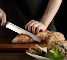 Load image into Gallery viewer, STEWART & BRADLEY 5 Pc Kitchen Knife Set plus Bamboo Block. Premium German Stainless Steel 1.4116