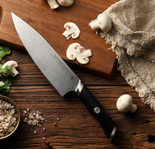 Load image into Gallery viewer, STEWART & BRADLEY 6 Pc Kitchen Knife Set plus Bamboo Block. Premium German Steel 1.4116