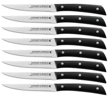 Load image into Gallery viewer, Steak Knife Set, Full Tang Premium German Steel #4028, Razor Sharp Serrated Blade.