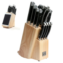 Load image into Gallery viewer, Unique Kitchen Knives Set with Block, 15 Pc. Ideal Knife Set with Block and Sharpener
