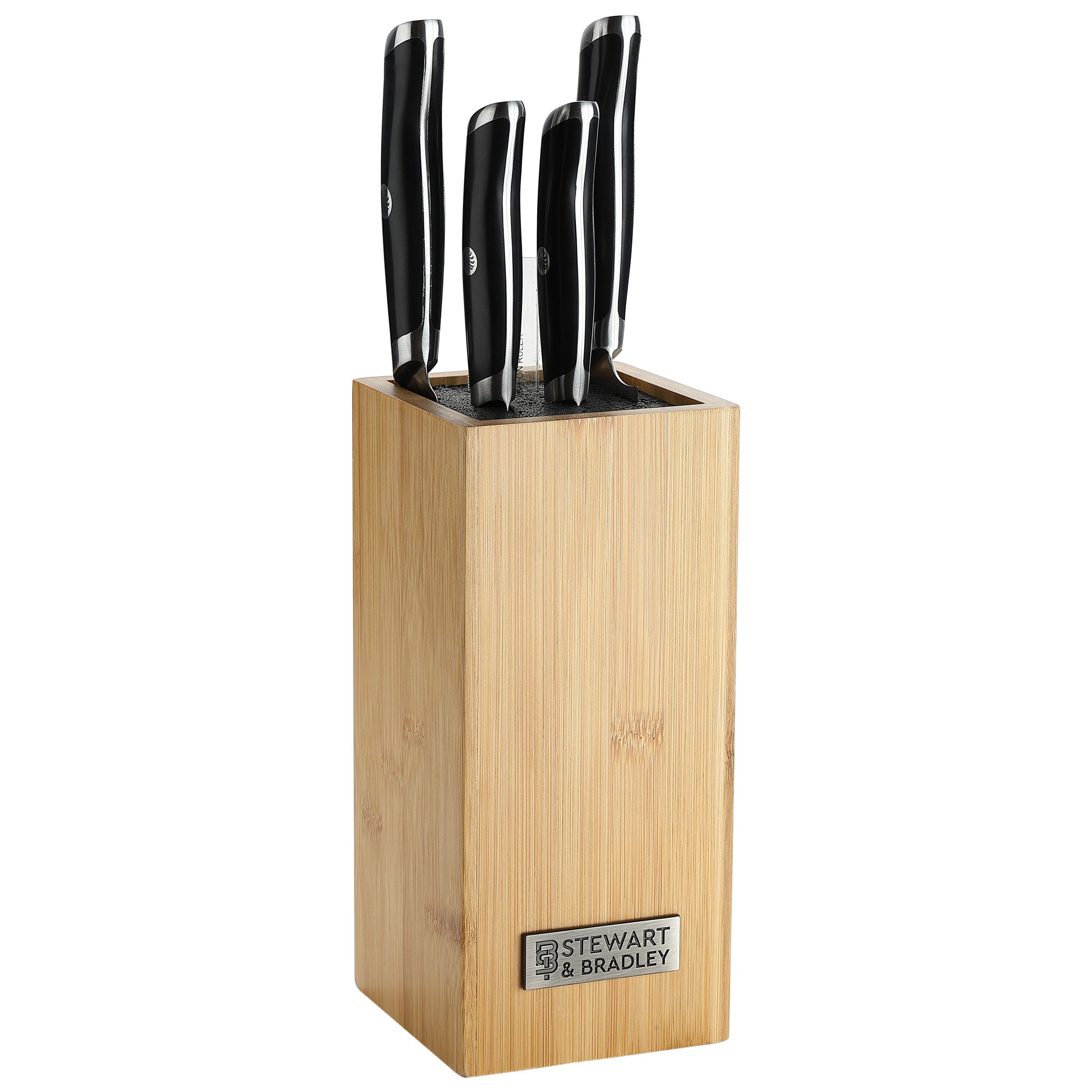 BRANIK 6Pc Black Kitchen Knife Set, Premium German UK