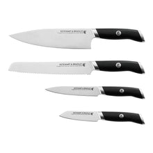 Load image into Gallery viewer, STEWART & BRADLEY 4 Pc Kitchen Knife Set plus Bamboo Block. Premium German Steel, 1.4116