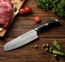Load image into Gallery viewer, STEWART & BRADLEY 6 Pc Kitchen Knife Set plus Bamboo Block. Premium German Steel 1.4116