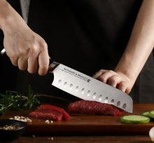 Load image into Gallery viewer, STEWART & BRADLEY 6 Pc Kitchen Knife Set plus Bamboo Block. Premium German Steel 1.4116