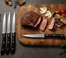 Load image into Gallery viewer, Steak Knife Set, Full Tang Premium German Steel #4028, Razor Sharp Serrated Blade.