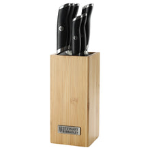 Load image into Gallery viewer, STEWART & BRADLEY 6 Pc Kitchen Knife Set plus Bamboo Block. Premium German Steel 1.4116