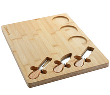 Lade das Bild in den Galerie-Viewer, BRANIK Premium Bamboo Serving Board Set – Includes Ceramic Dip Bowls and 3-Piece Serving Knife Set for Entertaining and Dining.
