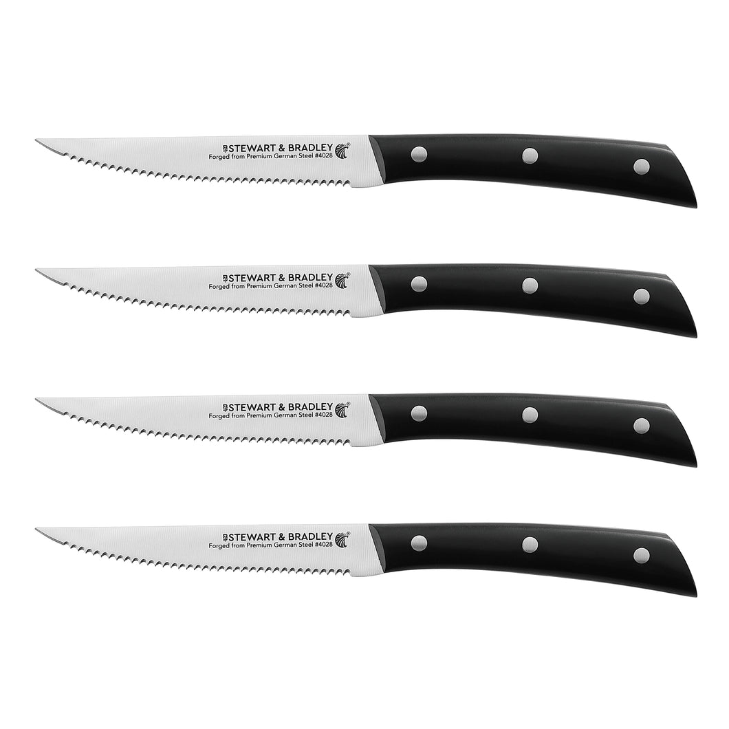 STEWART & BRADLEY ProChef Series Steak Knives Set, FULL TANG.