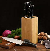 Load image into Gallery viewer, STEWART &amp; BRADLEY 5 Pc Kitchen Knife Set plus Bamboo Block.
