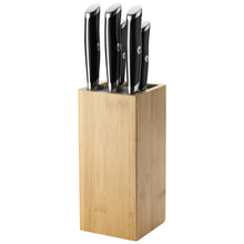Load image into Gallery viewer, STEWART &amp; BRADLEY 5 Pc Kitchen Knife Set plus Bamboo Block.
