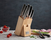 Lade das Bild in den Galerie-Viewer, Lief + Svein German Steel Knife Block Set, 9-Piece Kitchen Knife Set

