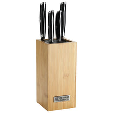 Load image into Gallery viewer, STEWART &amp; BRADLEY 4 Pc Kitchen Knife Set plus Bamboo Block
