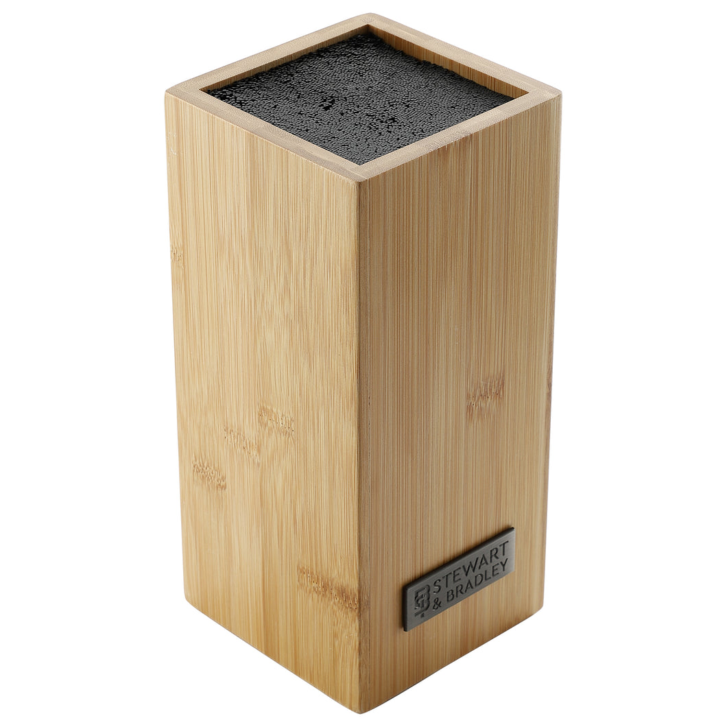 STEWART & BRADLEY MasterPro Series Multi-Purpose Knife Block made from Plantation Bamboo, designed to keep all knives in one place, snug and tight.
