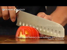 Load and play video in Gallery viewer, STEWART &amp; BRADLEY 18cm/7Inch MasterPro Series Santoku Knife.
